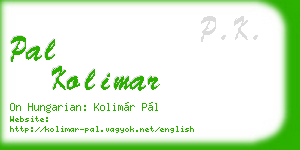 pal kolimar business card